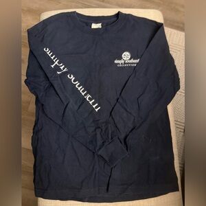 Simply Southern Navy Long Sleeve Logo Tee with White Print “Outer Banks”